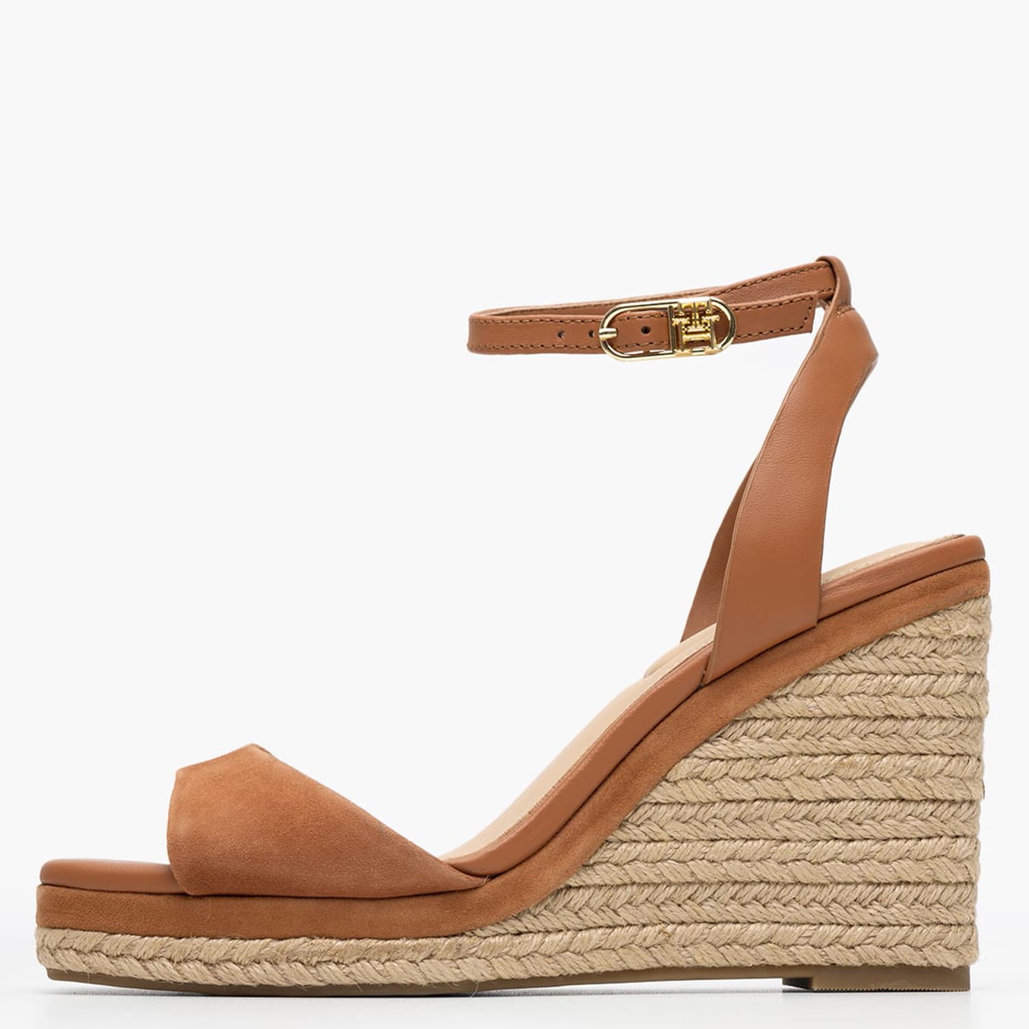 Γυναικείες Πλατφόρμες Ψηλές Leather.Wedge Ταμπά Δέρμα Καστόρι Tommy Hilfiger