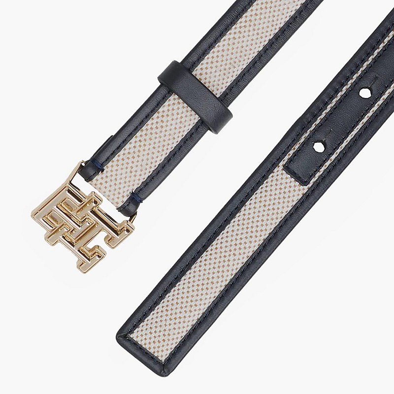Women Belts Lg.Canvas Blue Leather-Fabric Tommy Hilfiger