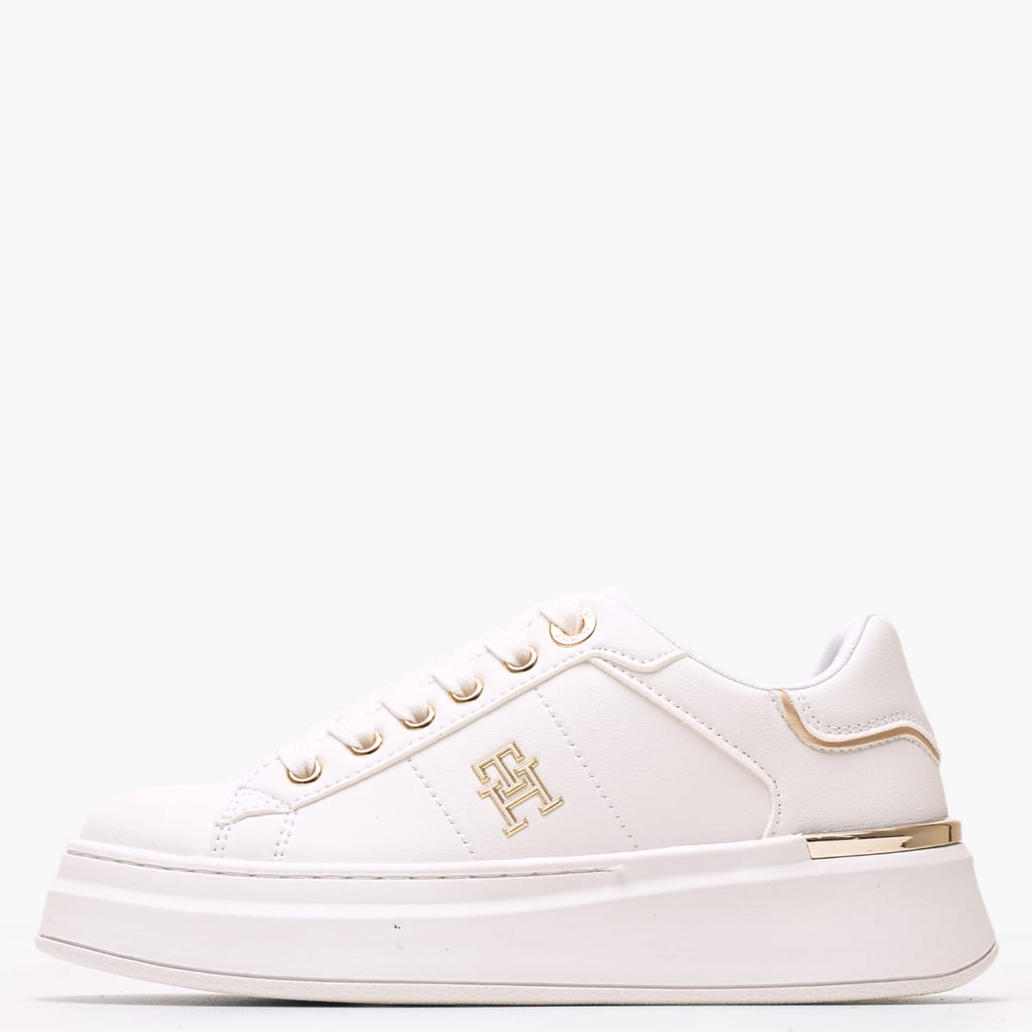 Παιδικά Παπούτσια Casual Low.Laceup Άσπρο Δέρμα Λαδερό Tommy Hilfiger