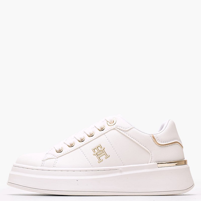 Kids Casual Shoes Low.Laceup White Oily Leather Tommy Hilfiger