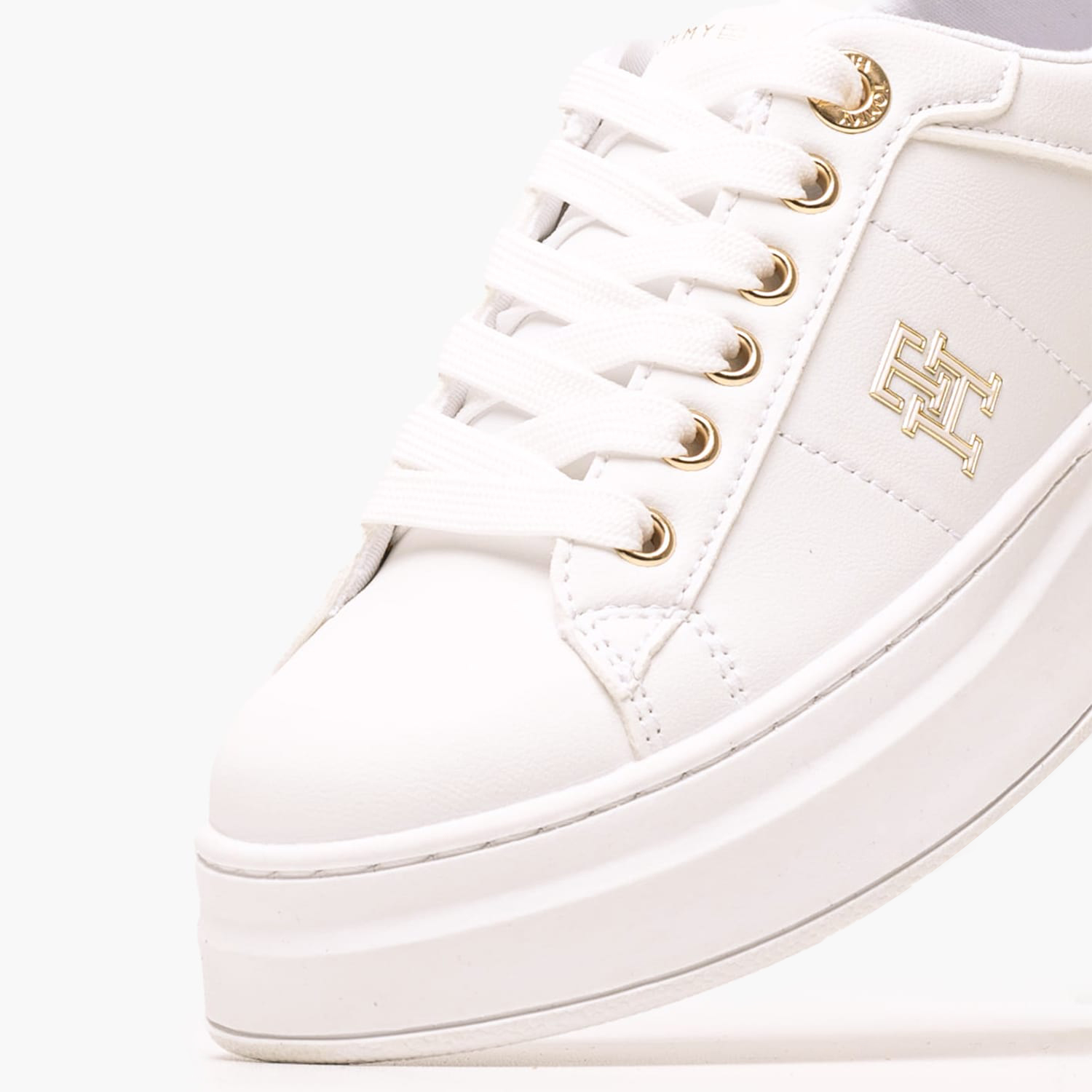Παιδικά Παπούτσια Casual Low.Laceup Άσπρο Δέρμα Λαδερό Tommy Hilfiger