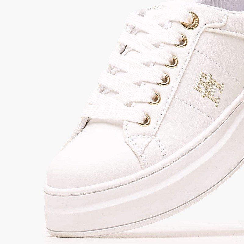 Kids Casual Shoes Low.Laceup White Oily Leather Tommy Hilfiger