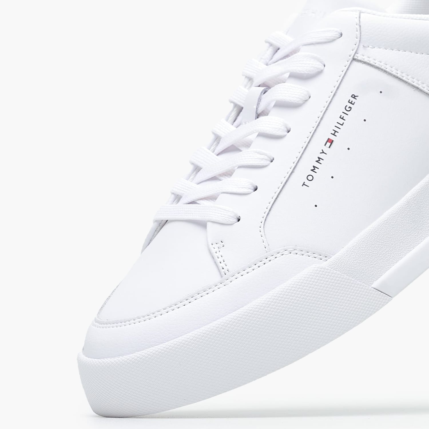 Ανδρικά Παπούτσια Casual Lth.Court Άσπρο Δέρμα Tommy Hilfiger