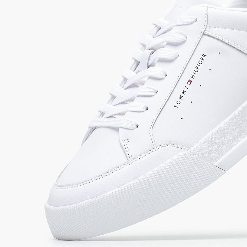 Ανδρικά Παπούτσια Casual Lth.Court Άσπρο Δέρμα Tommy Hilfiger