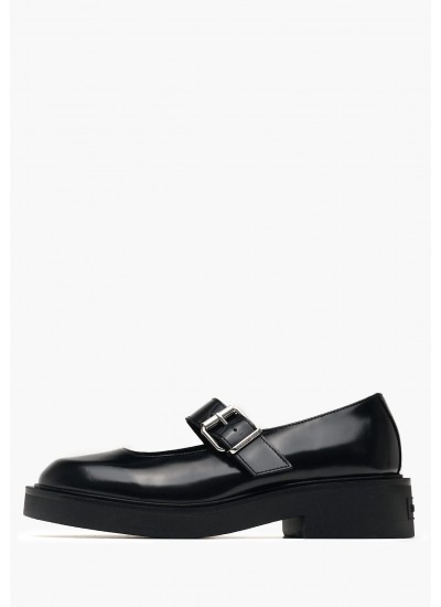 Γυναικεία Μοκασίνια Mary.Jane Μαύρο Δέρμα Tommy Hilfiger