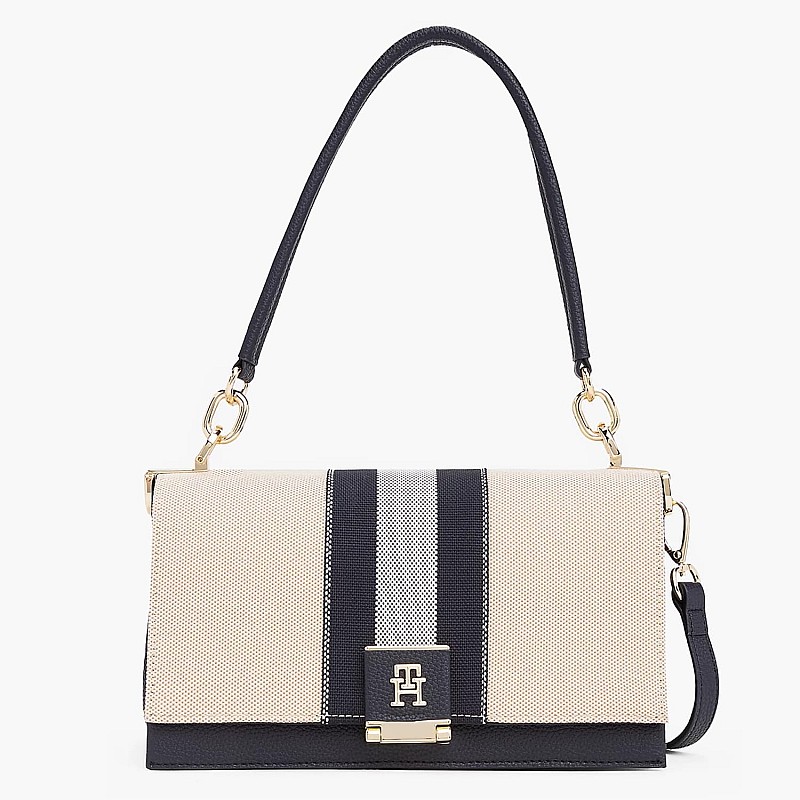 Women Bags Med.Canvas Beige ECOleather-Fabric Tommy Hilfiger