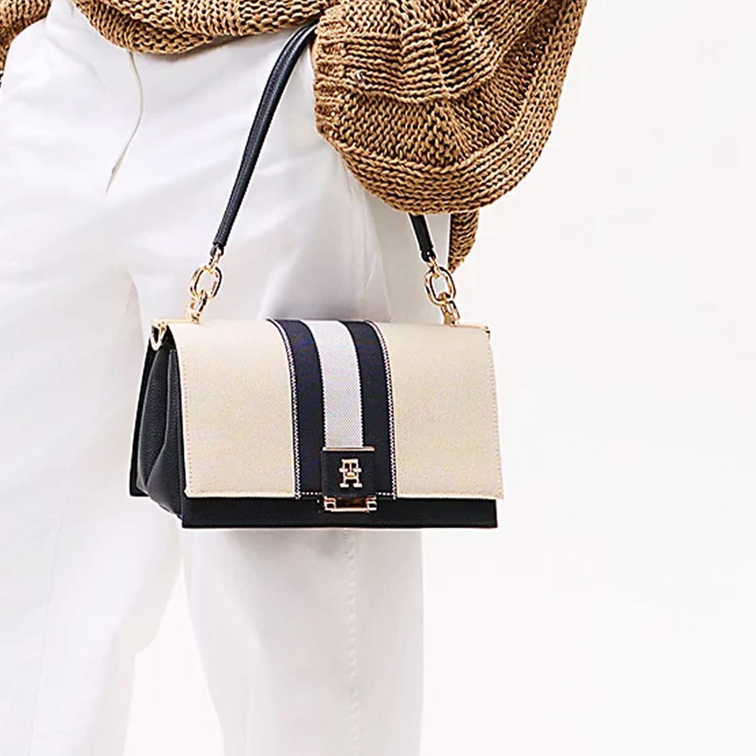 Γυναικείες Τσάντες Med.Canvas Μπεζ ECOleather-Ύφασμα Tommy Hilfiger