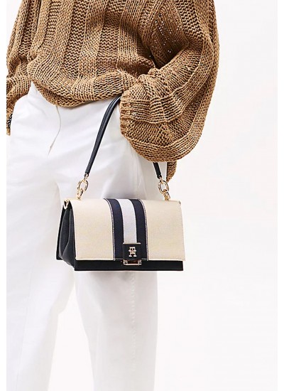 Γυναικείες Τσάντες Med.Canvas Μπεζ ECOleather-Ύφασμα Tommy Hilfiger