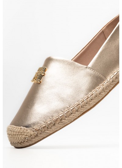Γυναικείες Εσπαντρίγιες Metallic.Espad Μπρονζέ Δέρμα Tommy Hilfiger
