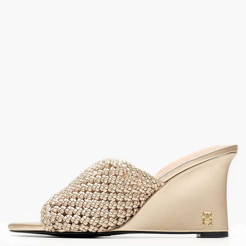 Women Mules Metallic.Mule Gold ECOleather Tommy Hilfiger