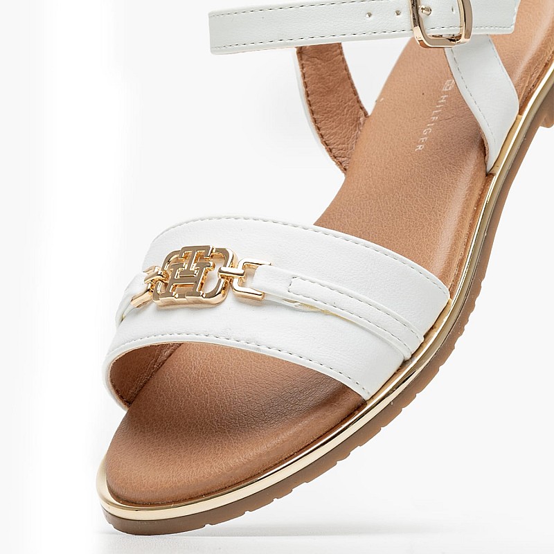 Παιδικές Σαγιονάρες & Πέδιλα Monogram.Sandal Άσπρο ECOleather Tommy Hilfiger