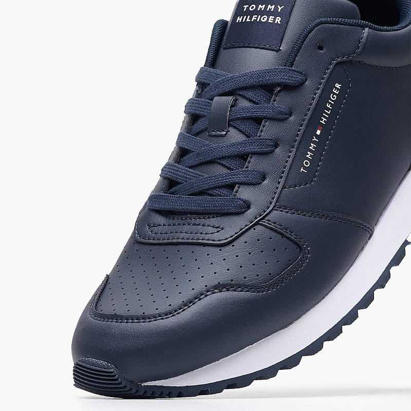 Men Casual Shoes New.Flag Blue Leather Tommy Hilfiger