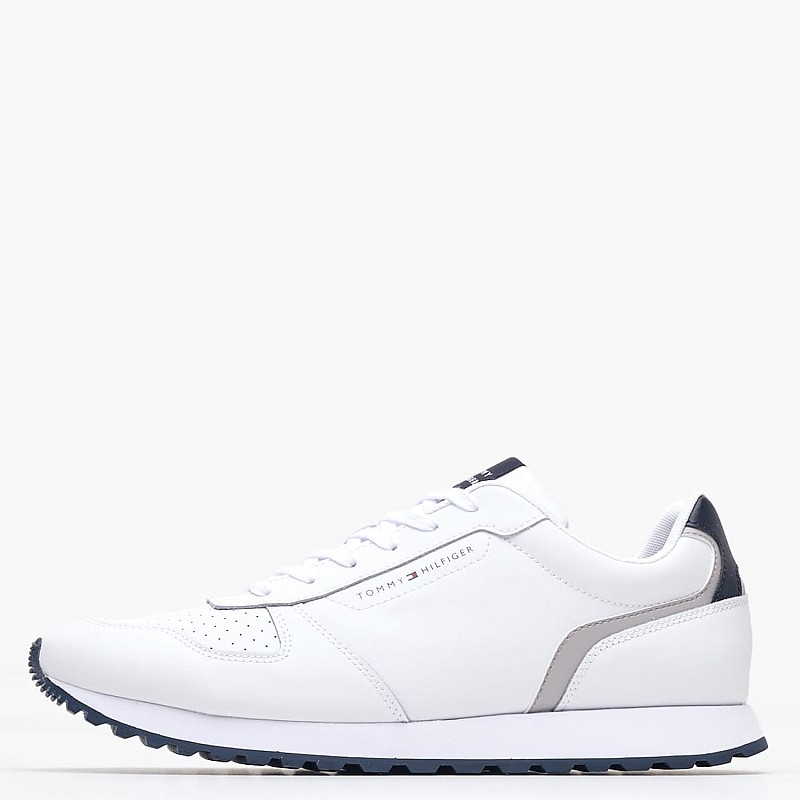 Ανδρικά Παπούτσια Casual New.Flag Άσπρο Δέρμα Tommy Hilfiger