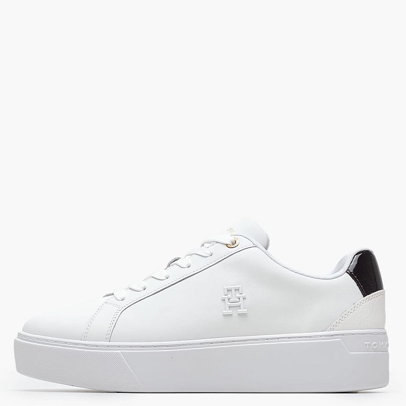 Γυναικεία Παπούτσια Casual Platform.Court Άσπρο Δέρμα Tommy Hilfiger