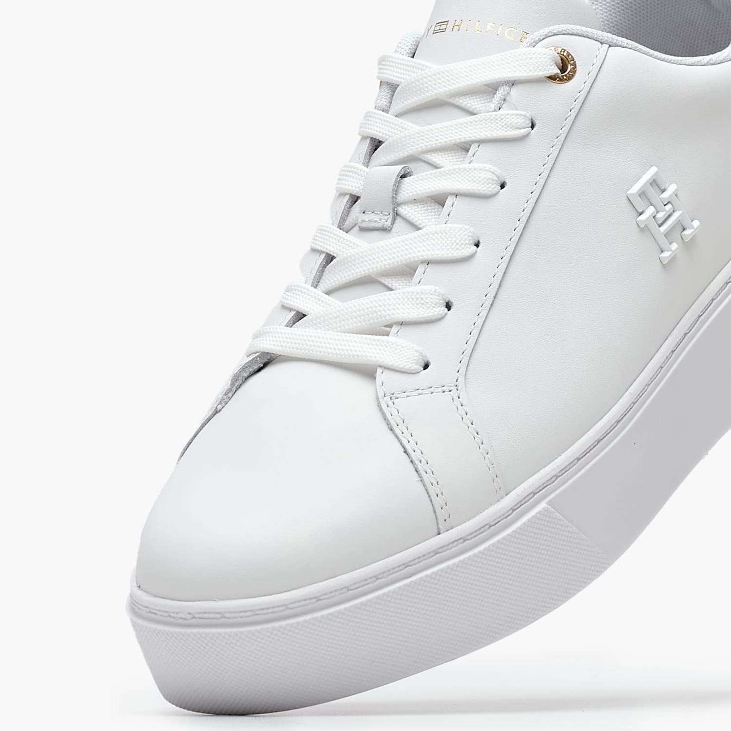 Γυναικεία Παπούτσια Casual Platform.Court Άσπρο Δέρμα Tommy Hilfiger