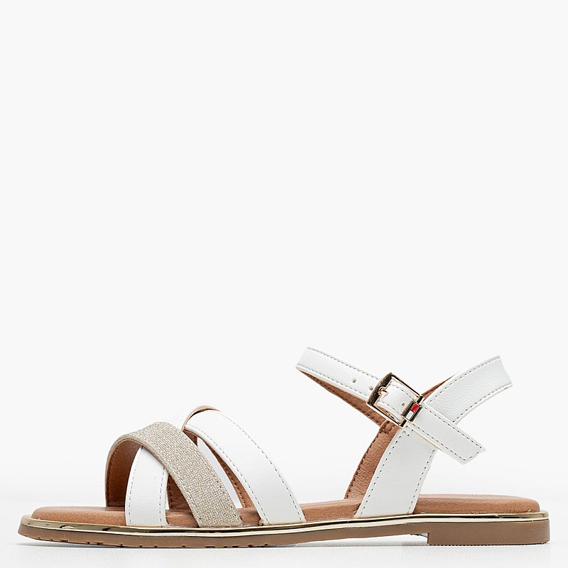 Kids Flip Flops & Sandals Plati.Sandal White ECOleather Tommy Hilfiger