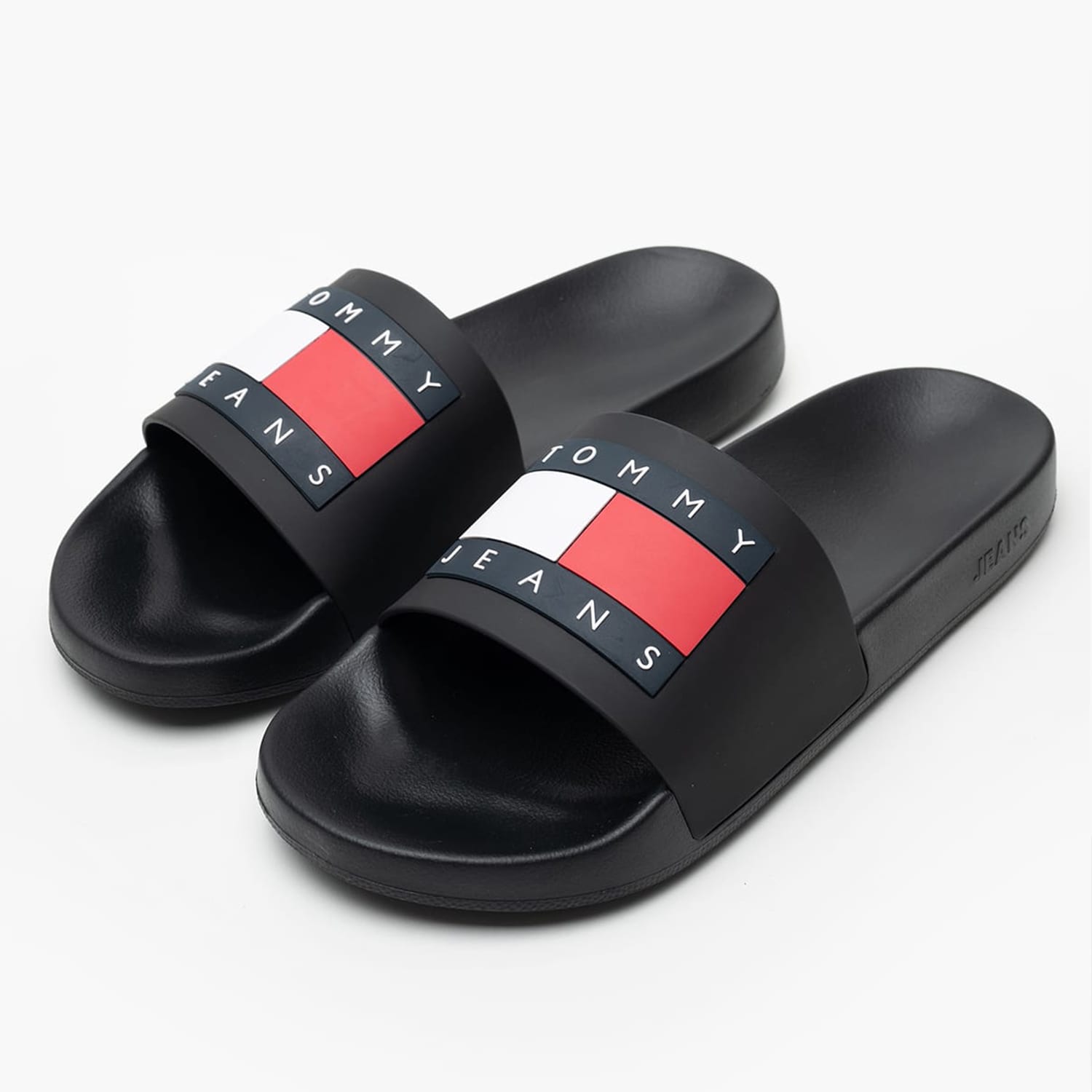 Men Flip Flops & Sandals Pool.Slide Black Rubber Tommy Hilfiger Flip Flops & Sandals Tommy Hilfiger Pool.Slide-Black