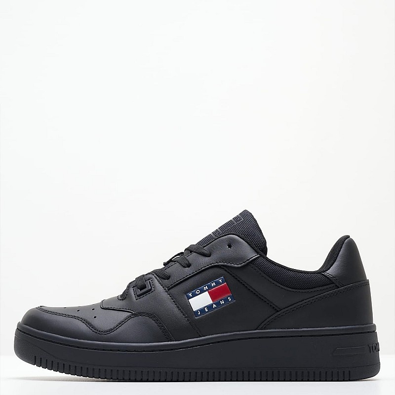 Men Casual Shoes Retro.Ess Black Leather Tommy Hilfiger