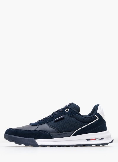 Ανδρικά Παπούτσια Casual Retro.Rnr Μπλε Δέρμα-Ύφασμα Tommy Hilfiger