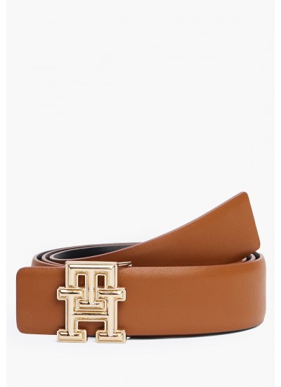 Γυναικείες Ζώνες Rev.Monogram Ταμπά Δέρμα Tommy Hilfiger