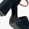 Women Sandals Rope.Heel Blue Fabric Tommy Hilfiger