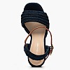 Women Sandals Rope.Heel Blue Fabric Tommy Hilfiger