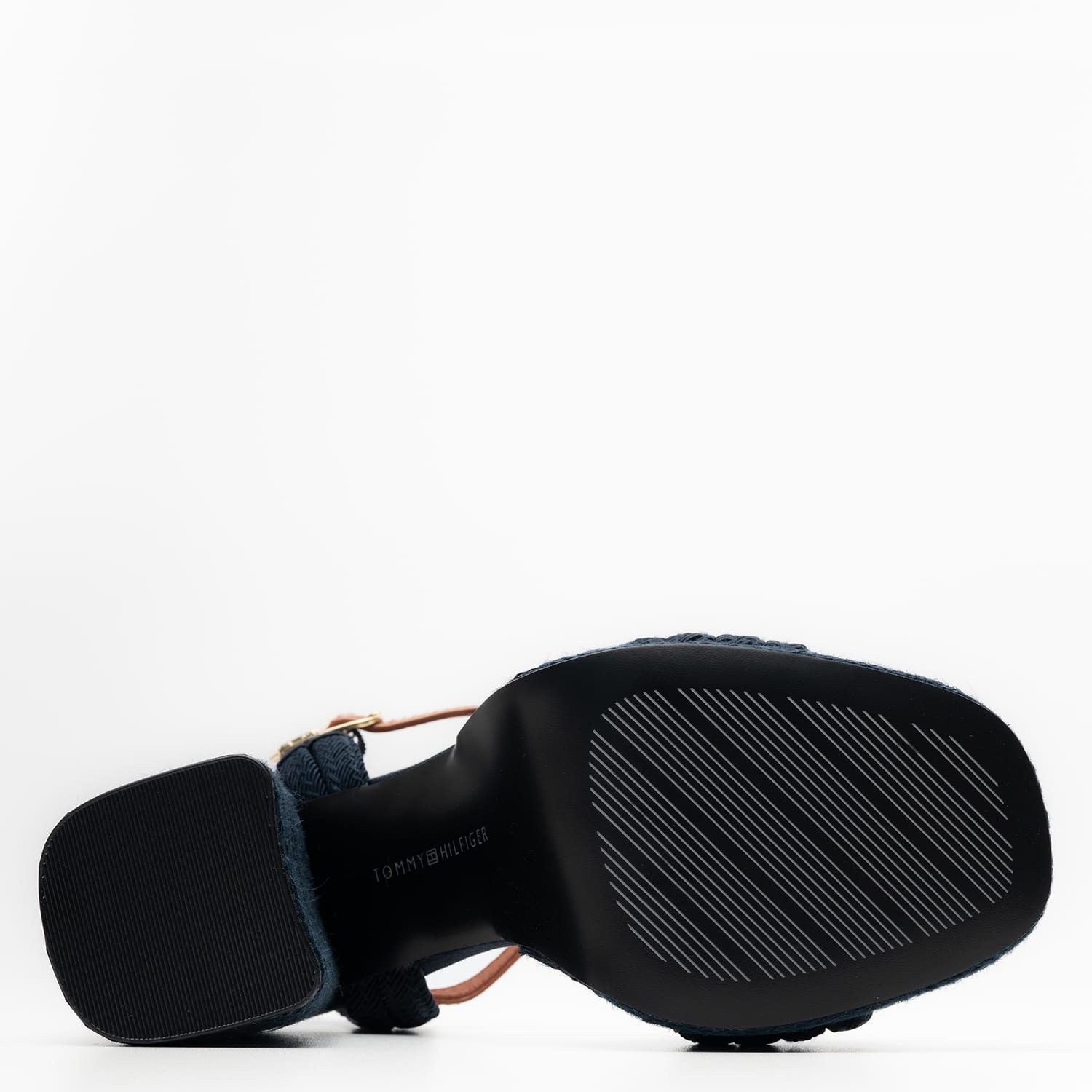 Women Sandals Rope.Heel Blue Fabric Tommy Hilfiger