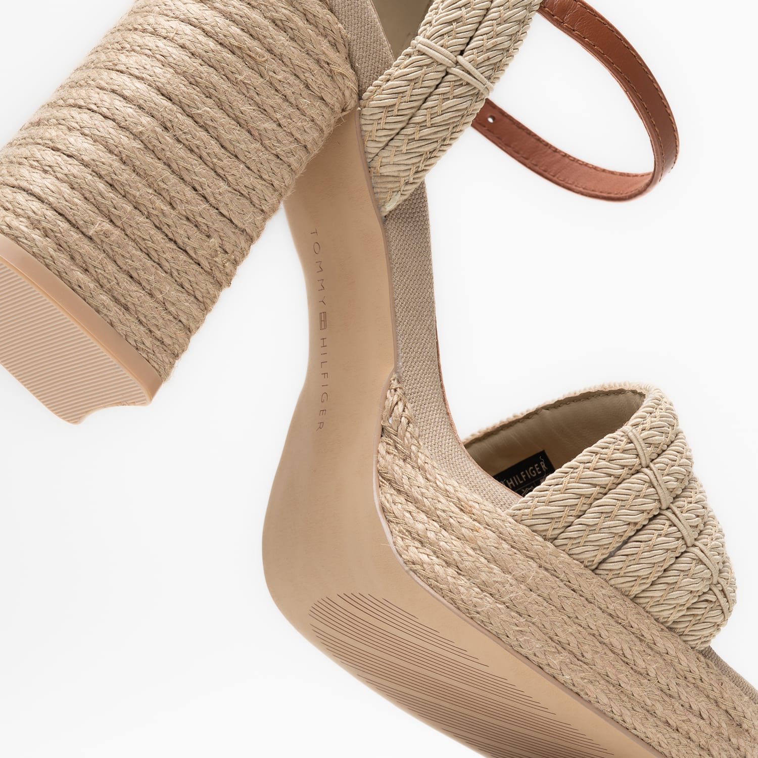 Women Sandals Rope.Heel Beige Fabric Tommy Hilfiger Women Sandals Rope.Heel Beige Fabric Tommy Hilfiger