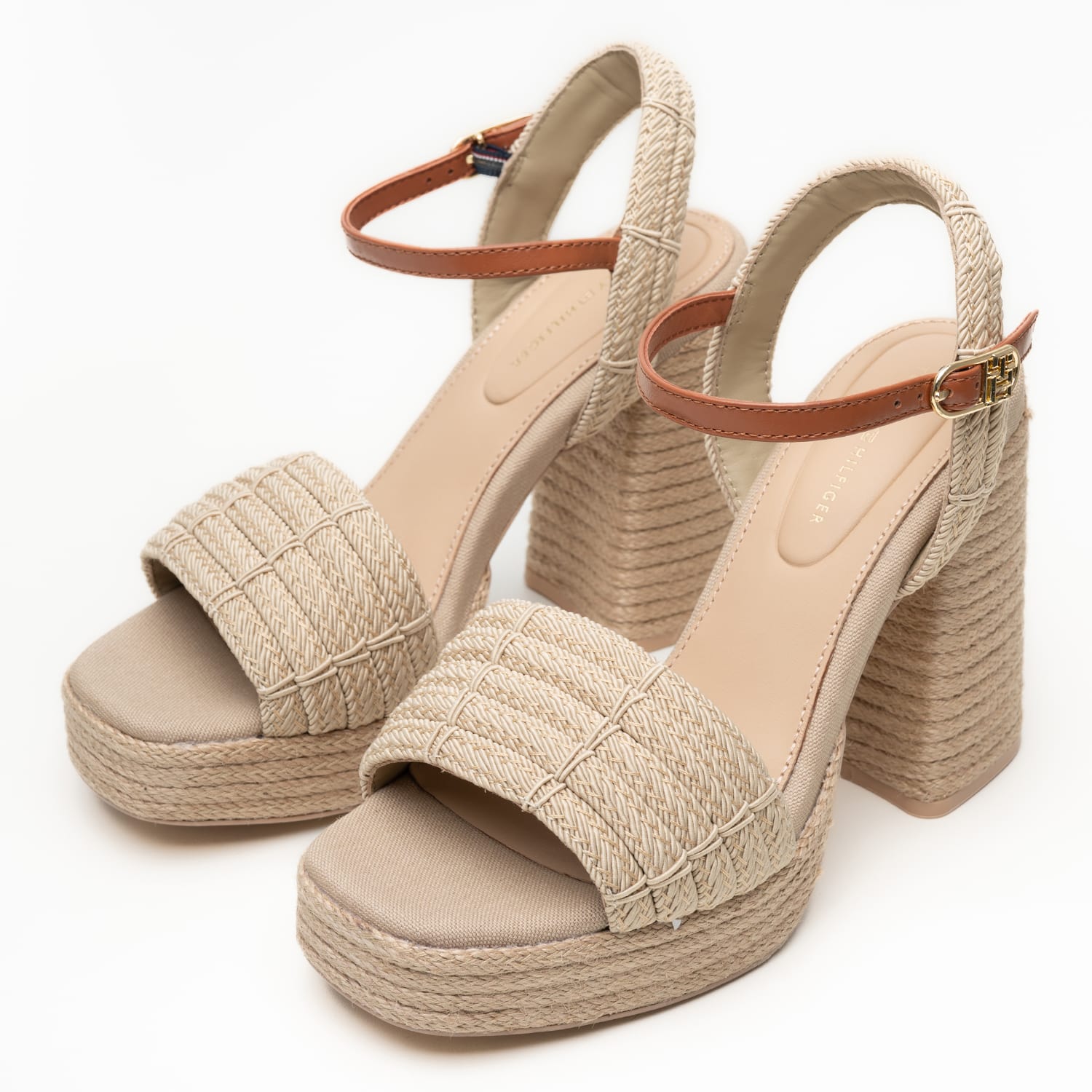 Women Sandals Rope.Heel Beige Fabric Tommy Hilfiger Women Sandals Rope.Heel Beige Fabric Tommy Hilfiger