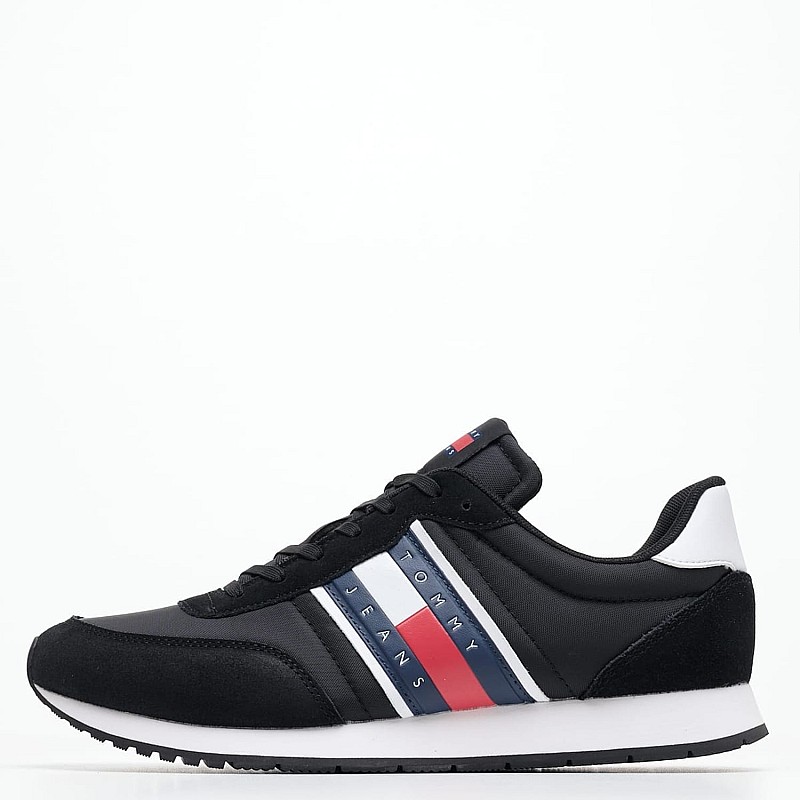 Men Casual Shoes Runner.Casual Black Buckskin-Fabric Tommy Hilfiger