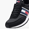 Ανδρικά Παπούτσια Casual Runner.Casual Μαύρο Δέρμα Καστόρι-Ύφασμα Tommy Hilfiger Ανδρικά Παπούτσια Casual Runner.Casual Μαύρο Δέρμα Καστόρι-Ύφασμα Tommy Hilfiger