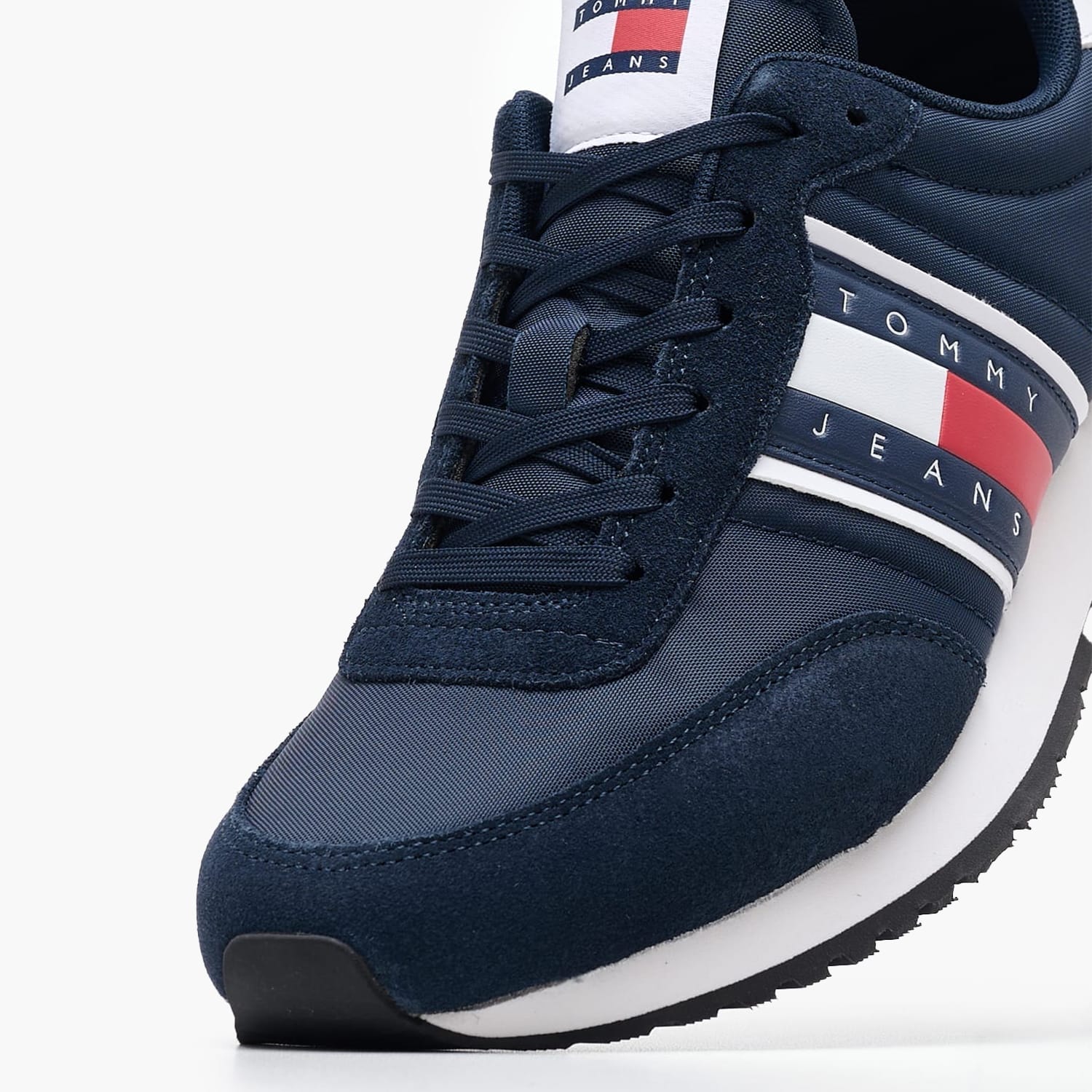 Ανδρικά Παπούτσια Casual Runner.Casual Μπλε Δέρμα Καστόρι-Ύφασμα Tommy Hilfiger