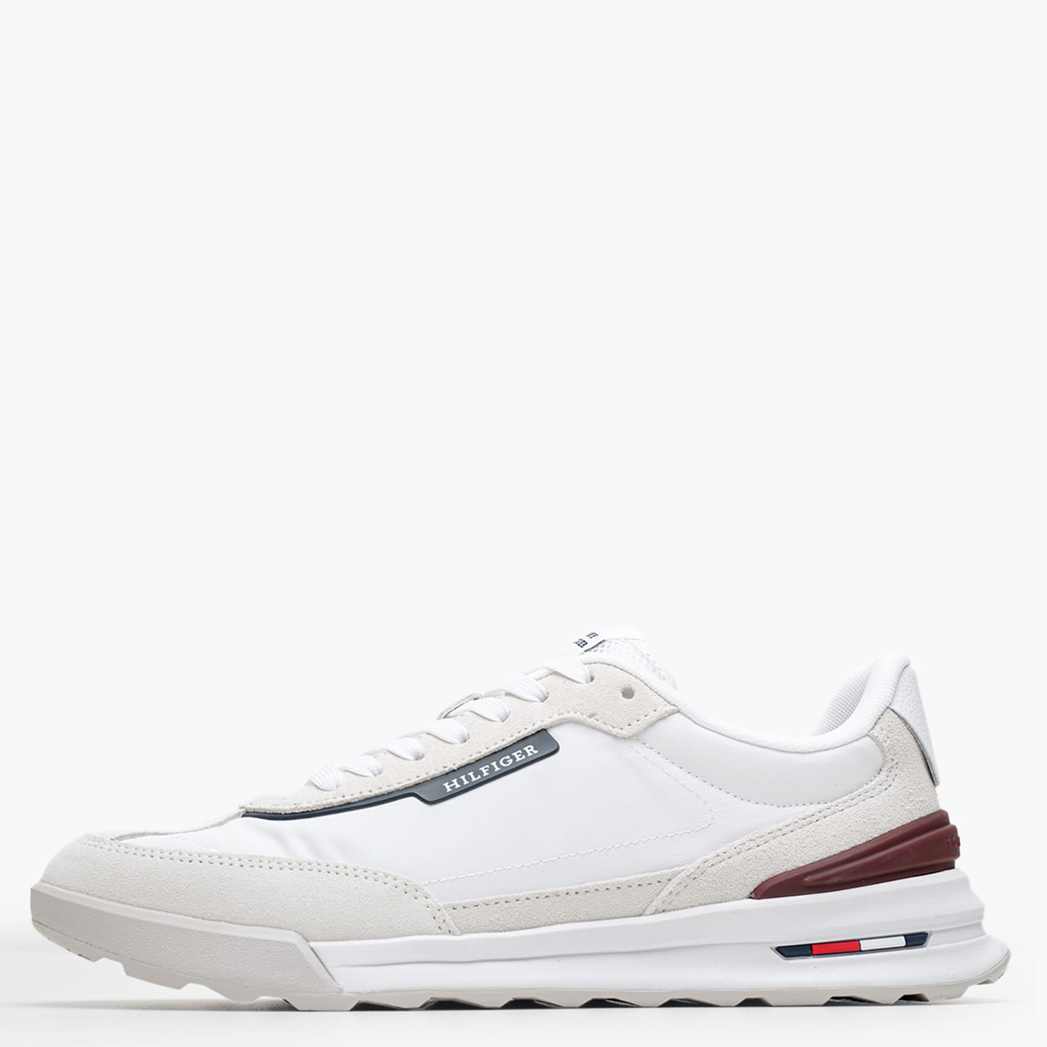 Ανδρικά Παπούτσια Casual Runner.Seasonal Άσπρο Δέρμα Καστόρι-Ύφασμα Tommy Hilfiger