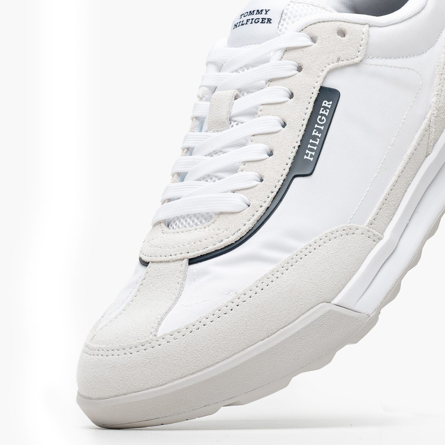 Ανδρικά Παπούτσια Casual Runner.Seasonal Άσπρο Δέρμα Καστόρι-Ύφασμα Tommy Hilfiger
