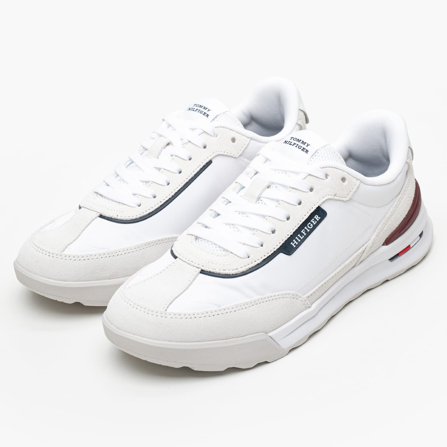 Ανδρικά Παπούτσια Casual Runner.Seasonal Άσπρο Δέρμα Καστόρι-Ύφασμα Tommy Hilfiger Ανδρικά Παπούτσια Casual Runner.Seasonal Άσπρο Δέρμα Καστόρι-Ύφασμα Tommy Hilfiger