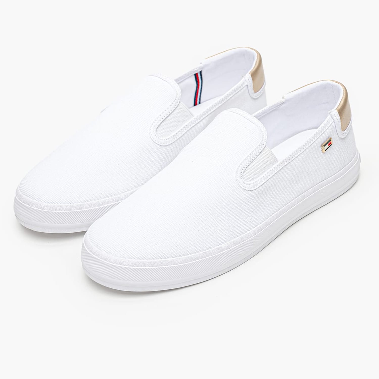 Γυναικεία Παπούτσια Casual Sneaker.Canvas Άσπρο Ύφασμα Tommy Hilfiger