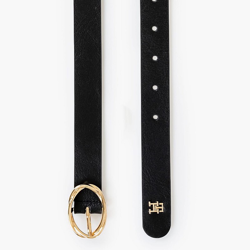 Women Belts Th.Chic Black Leather Tommy Hilfiger