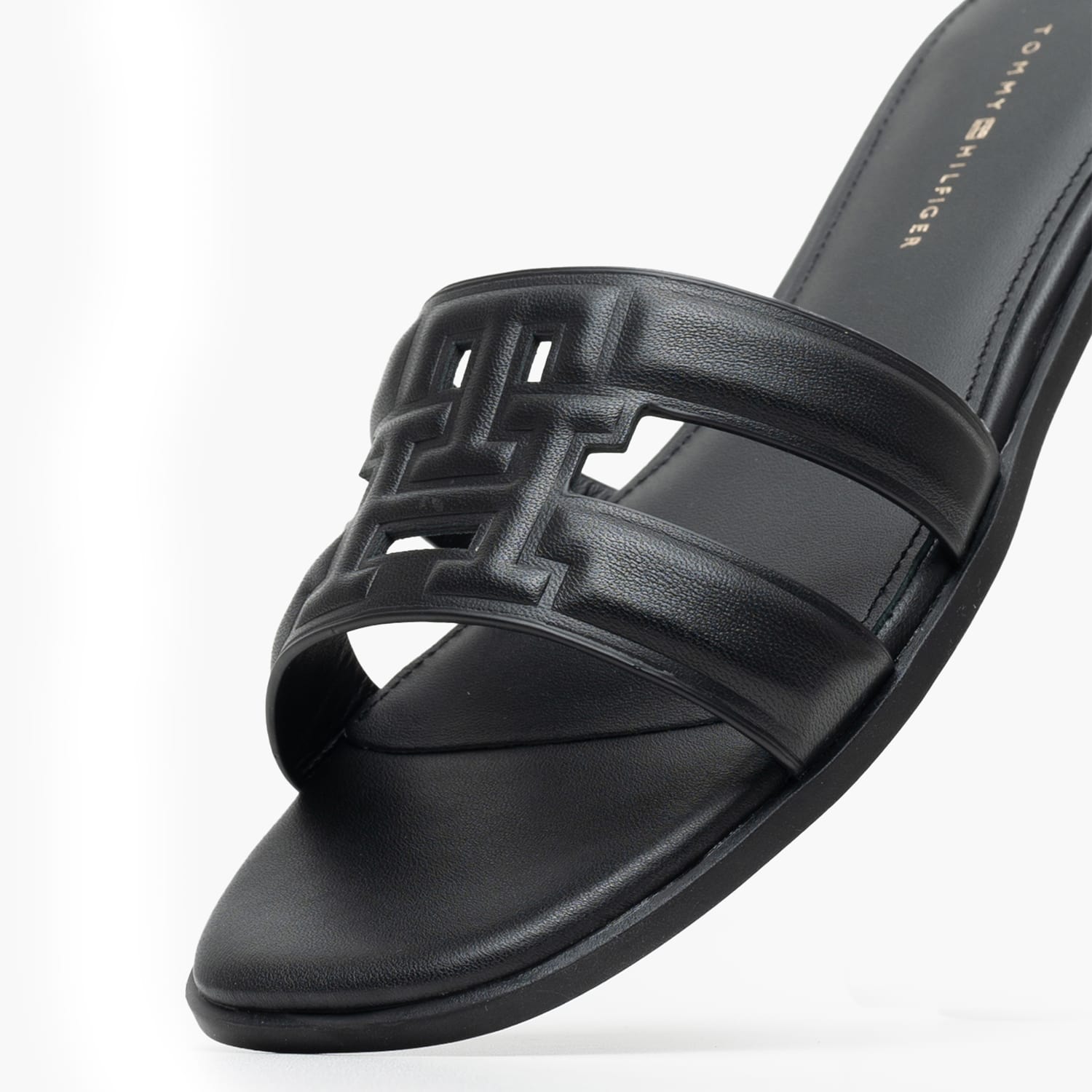 Γυναικεία Flats Th.Mule Μαύρο Δέρμα Tommy Hilfiger