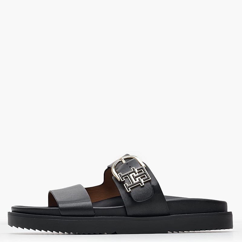 Γυναικεία Flats Th.Sporty.Mule Μαύρο Δέρμα Tommy Hilfiger