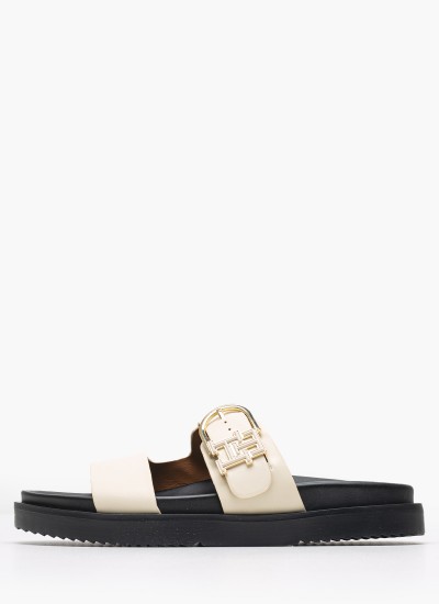 Γυναικεία Παπούτσια Casual Basket.Ess Άσπρο Δέρμα Tommy Hilfiger