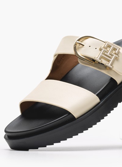 Γυναικεία Παπούτσια Casual Basket.Ess Άσπρο Δέρμα Tommy Hilfiger