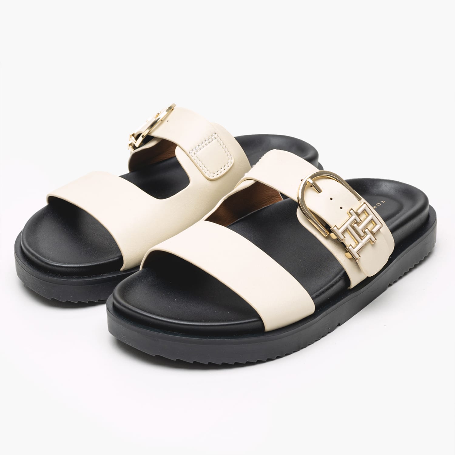 Women Flats Th.Sporty.Mule Beige Leather Tommy Hilfiger Women Flats Th.Sporty.Mule Beige Leather Tommy Hilfiger