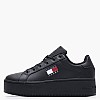 Γυναικεία Παπούτσια Casual Tjw.Flat.Ess Μαύρο Δέρμα Tommy Hilfiger Γυναικεία Παπούτσια Casual Tjw.Flat.Ess Μαύρο Δέρμα Tommy Hilfiger