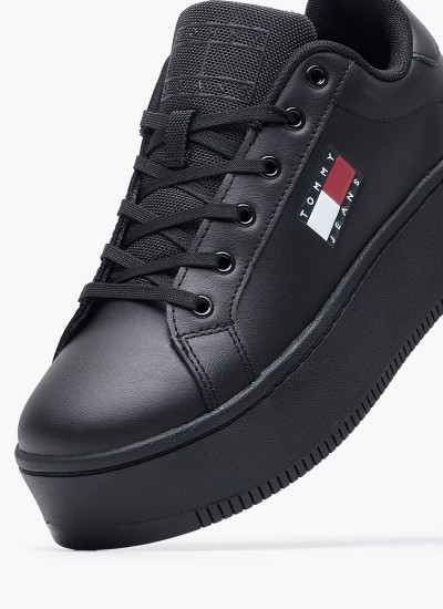 Γυναικεία Παπούτσια Casual Basket.Ess Άσπρο Δέρμα Tommy Hilfiger