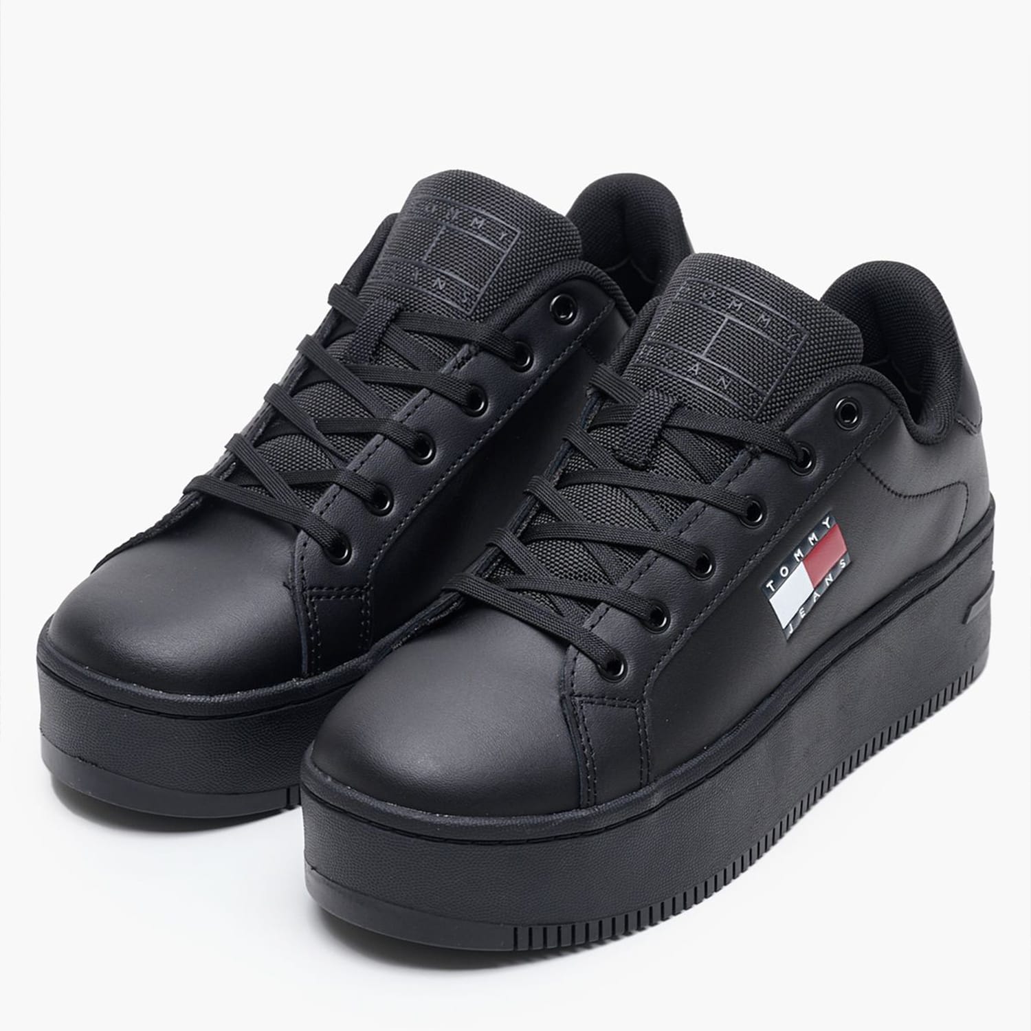Γυναικεία Παπούτσια Casual Tjw.Flat.Ess Μαύρο Δέρμα Tommy Hilfiger Γυναικεία Παπούτσια Casual Tjw.Flat.Ess Μαύρο Δέρμα Tommy Hilfiger