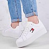 Γυναικεία Παπούτσια Casual Tjw.Flat.Ess Άσπρο Δέρμα Tommy Hilfiger Γυναικεία Παπούτσια Casual Tjw.Flat.Ess Άσπρο Δέρμα Tommy Hilfiger