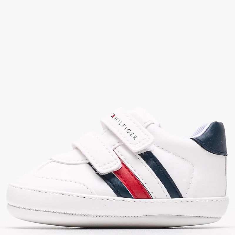 Kids Casual Shoes Velcro.Stripes.Lc White ECOleather Tommy Hilfiger