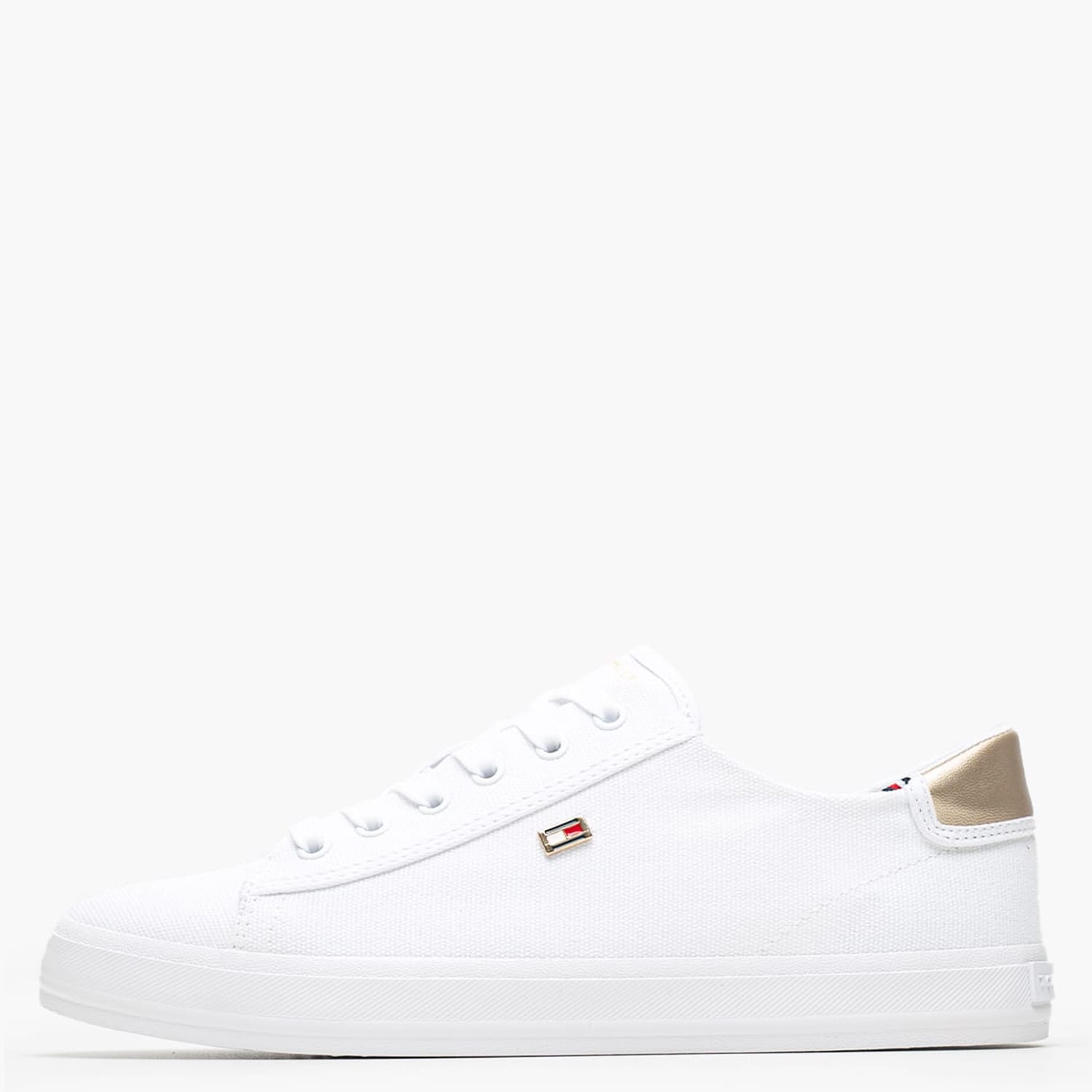 Γυναικεία Παπούτσια Casual Vlc.Canvas Άσπρο Ύφασμα Tommy Hilfiger