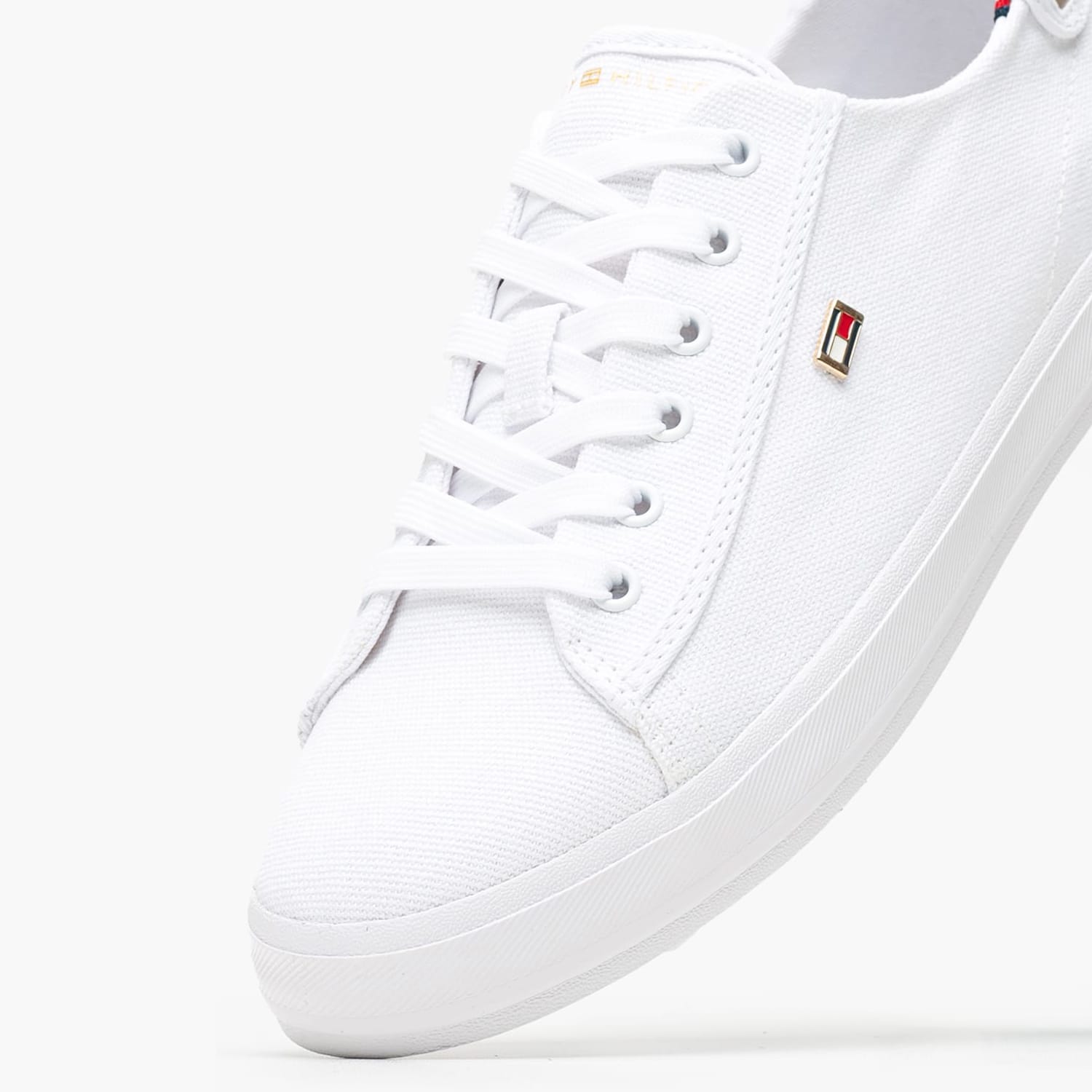 Γυναικεία Παπούτσια Casual Vlc.Canvas Άσπρο Ύφασμα Tommy Hilfiger