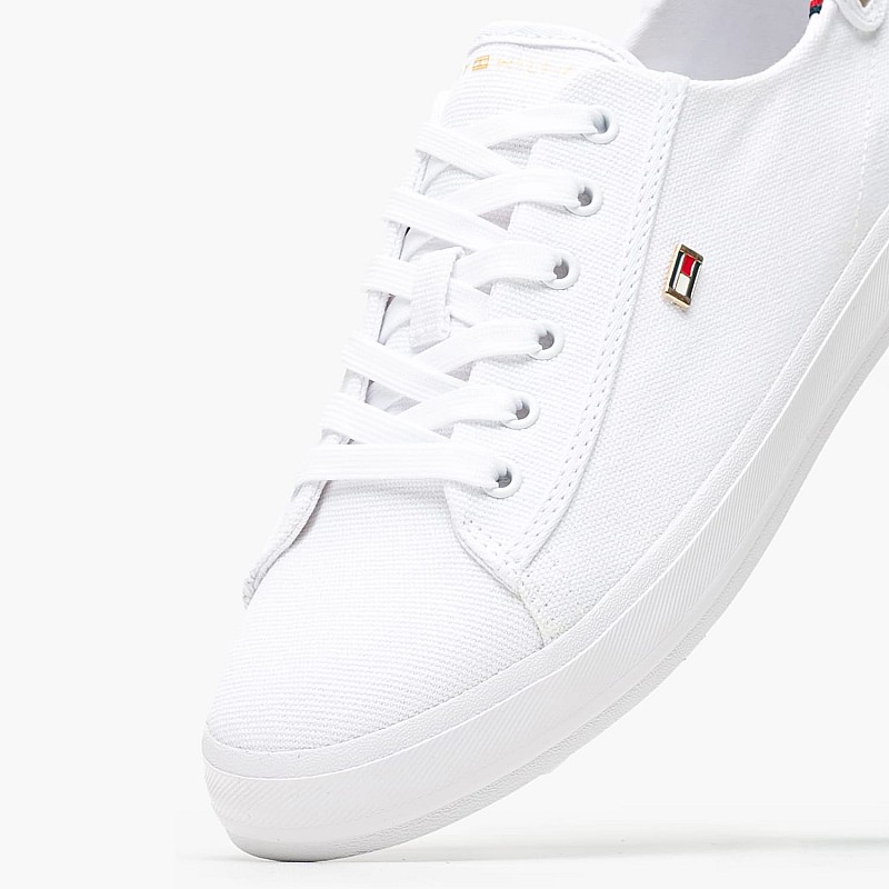 Γυναικεία Παπούτσια Casual Vlc.Canvas Άσπρο Ύφασμα Tommy Hilfiger
